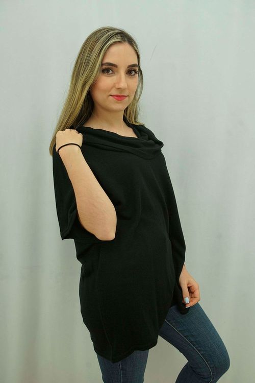 Capa Cuello Drapeado Mujer