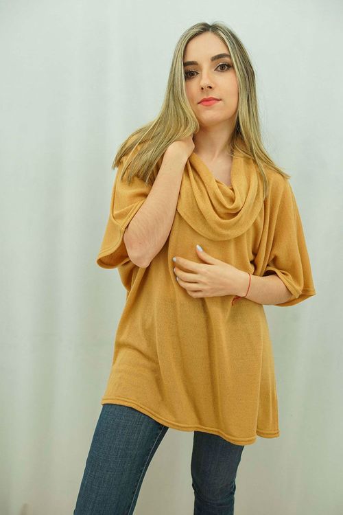 Capa Cuello Drapeado Mujer