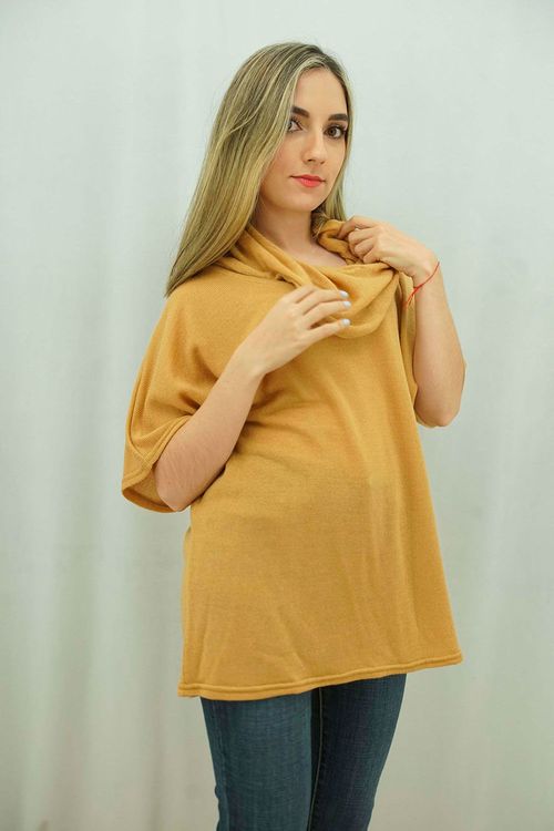 Capa Cuello Drapeado Mujer