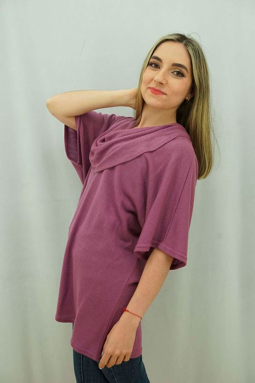 Capa Cuello Drapeado Mujer