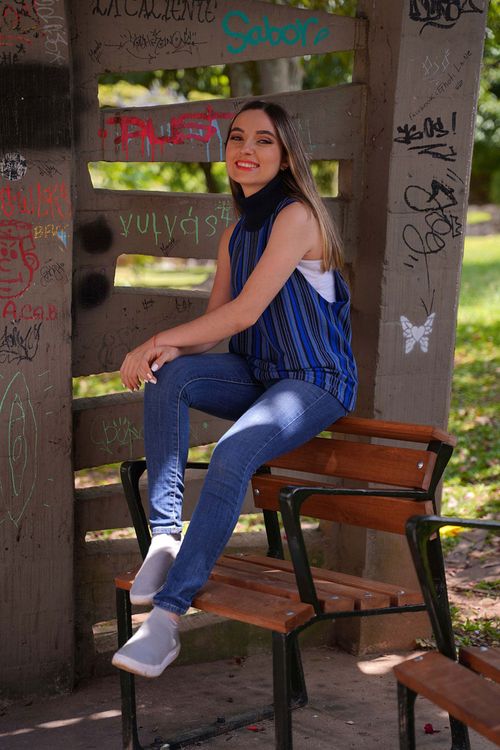 Chaleco Rayado Mujer