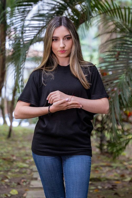 Blusa Cuello Alto Mujer