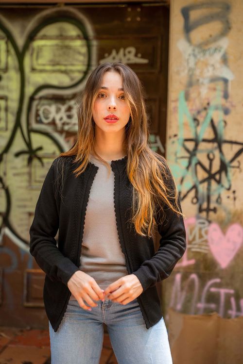 Cárdigan Cuello Redondo Mujer