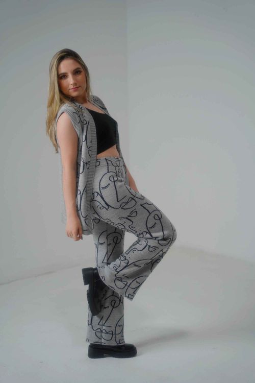 Pantalón Bota Recta Dibujado