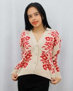 Cardigan-Cuello-V-Flores-Mujer
