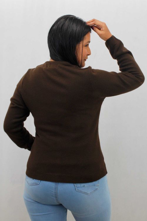 Cárdigan Cuello V Intarsia