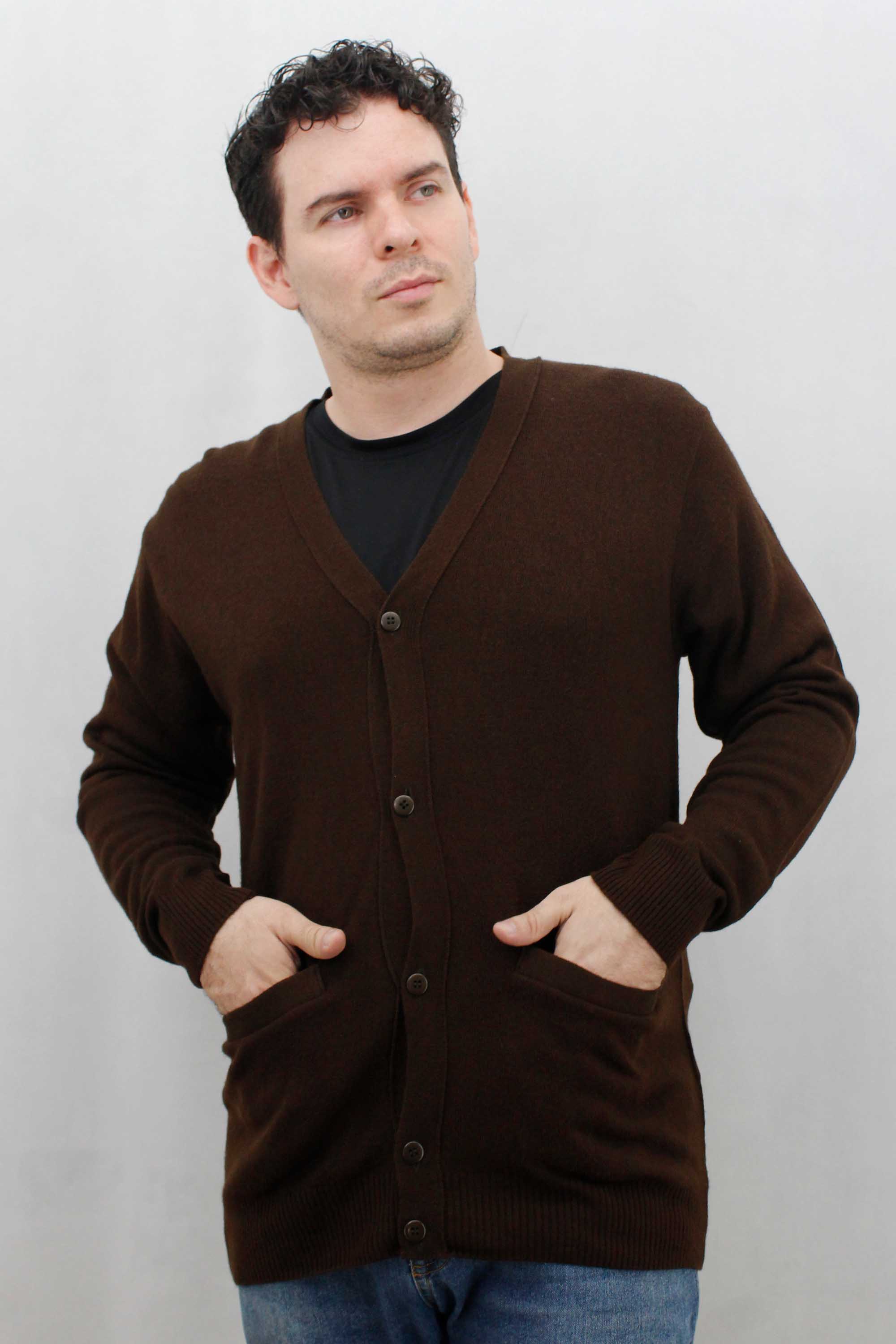 Suéter Abierto Cllo V Bolsillos Hombre