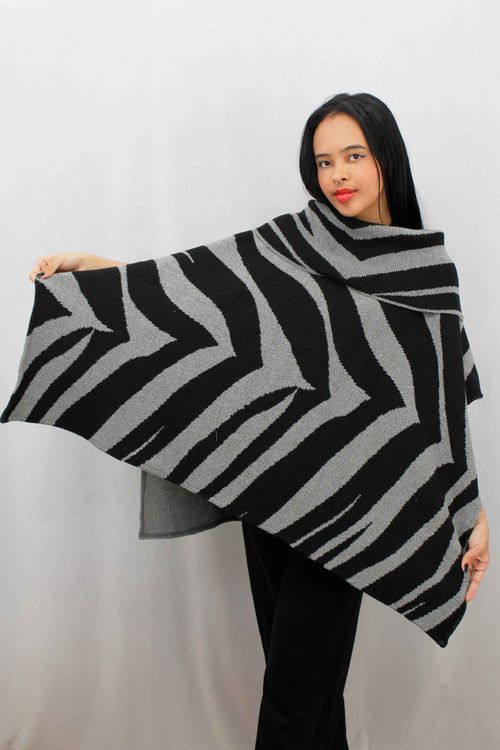 Capa Cuello Drapeado Mujer