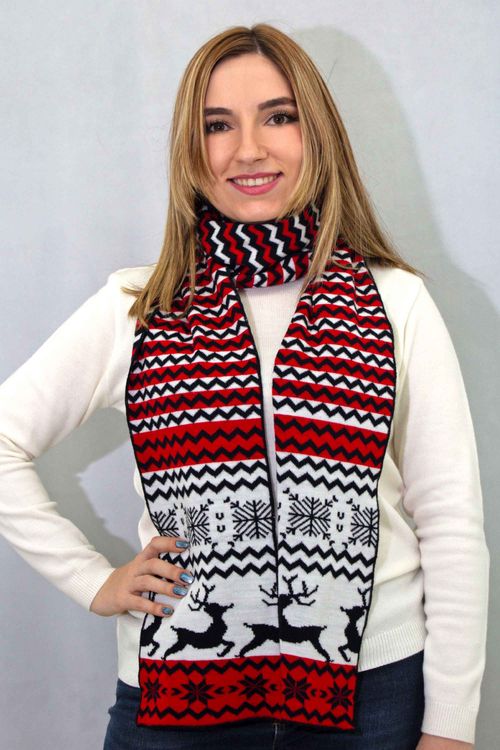 Bufanda Unisex Navideña Zigzag